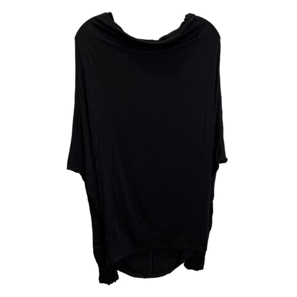 Red 23 Women's Long Sleeve Shirt Hi-Low Black Leather Dolman Sleeve Cotton Sz XS